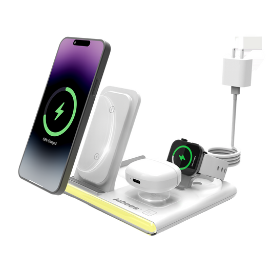 PowerGlow - Jabees PowerGlow 4-In-1 Foldable Wireless Charging Station with LED Night Light-0